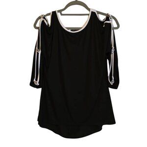 EUC Cable & Guage Cold Shoulder 3/4 Sleeve Super Soft shirt